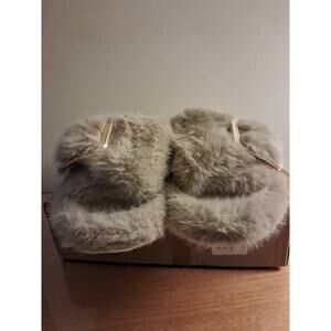 Goewy Brown Fur Slippers Size 7-8